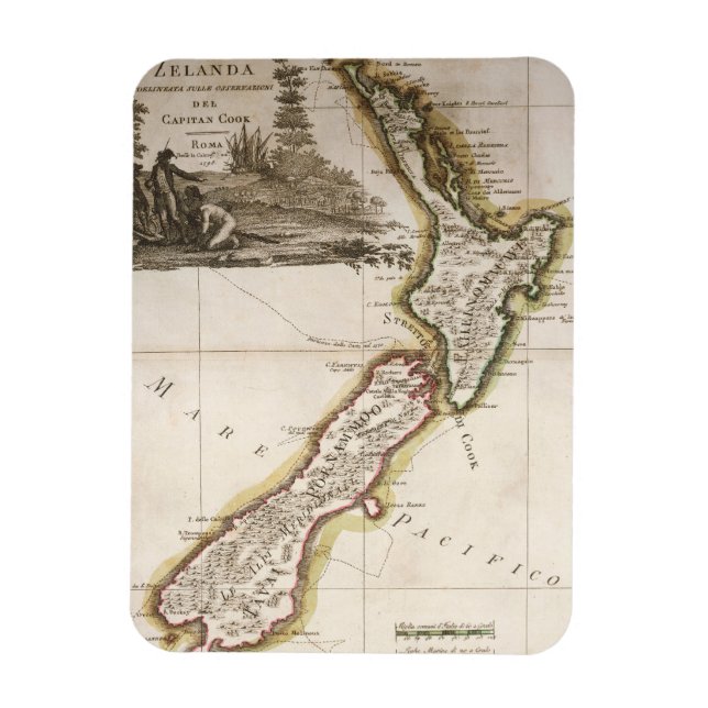 Map of New Zealand Magnet (Vertical)