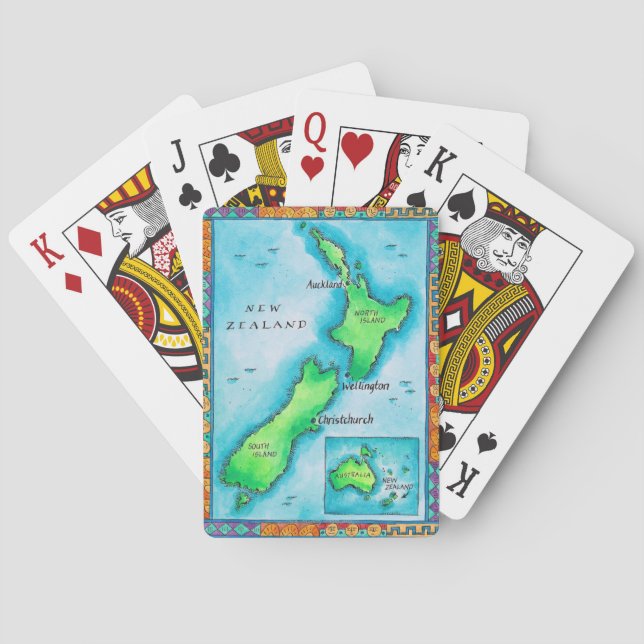 Map of New Zealand Poker Cards (Back)