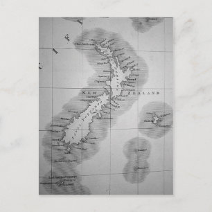 Map of New Zealand Postcard