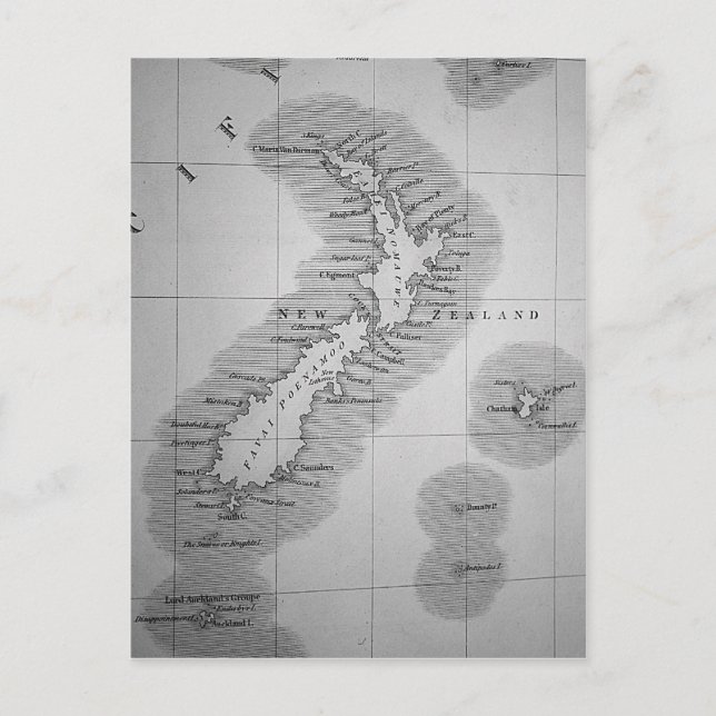 Map of New Zealand Postcard (Front)