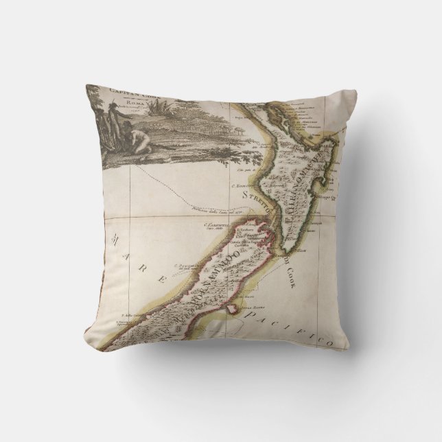 Map of New Zealand Throw Pillow (Front)