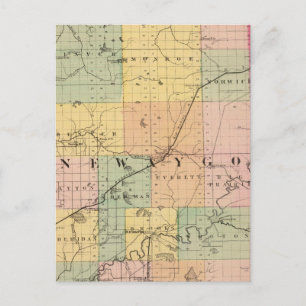 Map of Newaygo County, Michigan Postcard