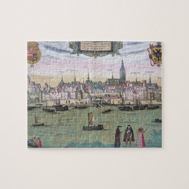 Map of Nijmegen, from 'Civitates Orbis Terrarum' b Jigsaw Puzzle (Horizontal)
