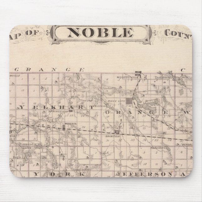 Map of Noble County Mouse Pad (Front)