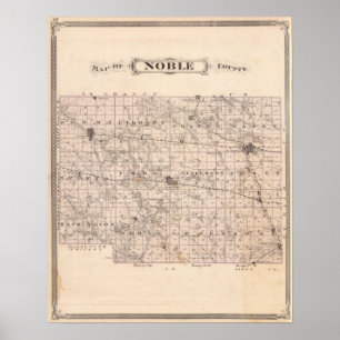 Map of Noble County Poster