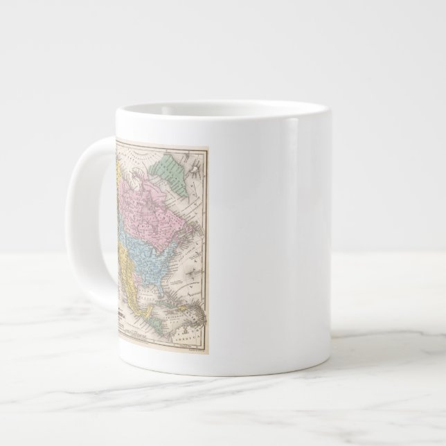 Map of North America 2 Large Coffee Mug (Front Left)