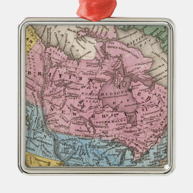 Map of North America 2 Metal Ornament (Front)