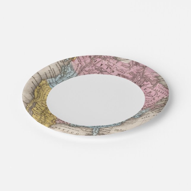 Map of North America 2 Paper Plates (Angled)