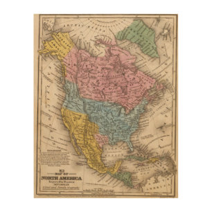 Map of North America 2 Wood Wall Art