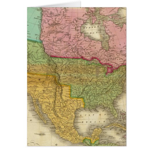 Map of North America 3 Cards (Front)