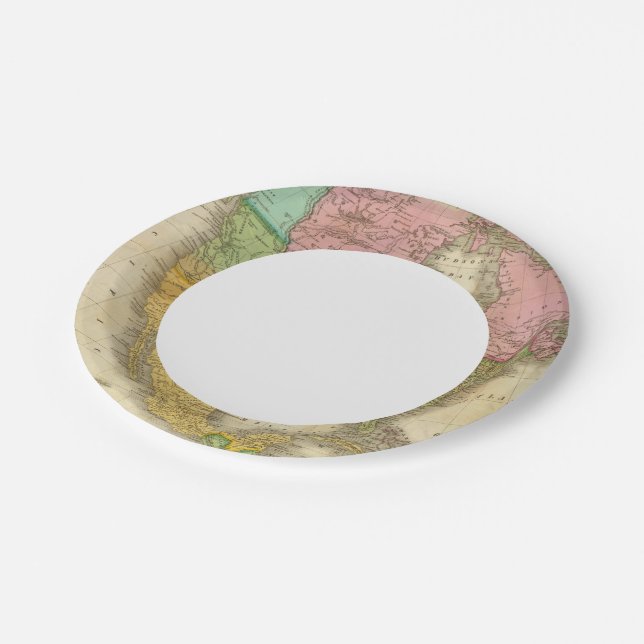Map of North America 3 Paper Plates (Angled)