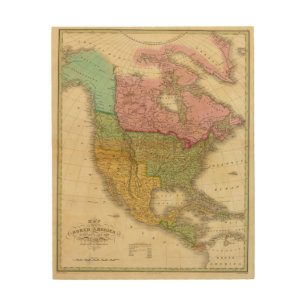 Map of North America 3 Wood Wall Decor