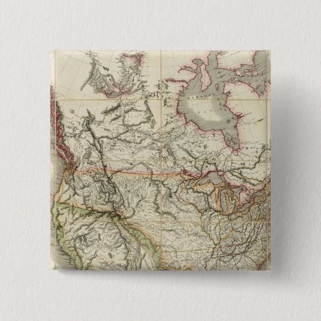 Map of North America 4 Pinback Button (Front)