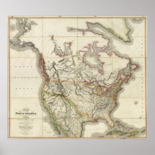 Map of North America 4 Poster