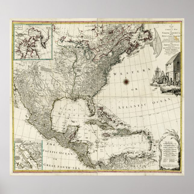 Map of North America according to Treaty of Paris Poster (Front)
