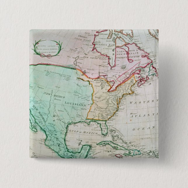 Map of North America Button (Front)