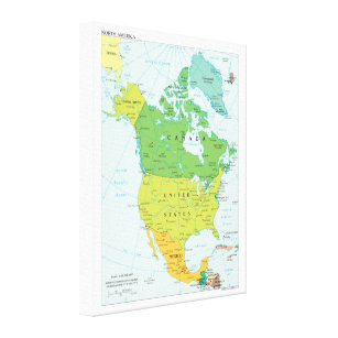 Map of North-America Canvas Print