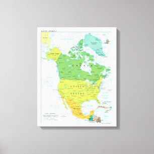Map of North-America Canvas Print