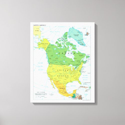 Map of North_America Canvas Print