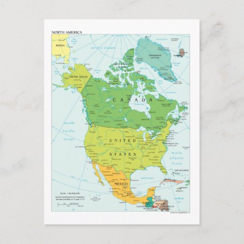 Map of North_America Postcard