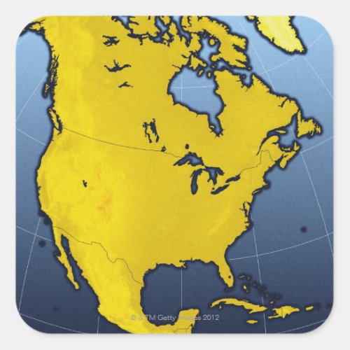 Map of North America Square Sticker