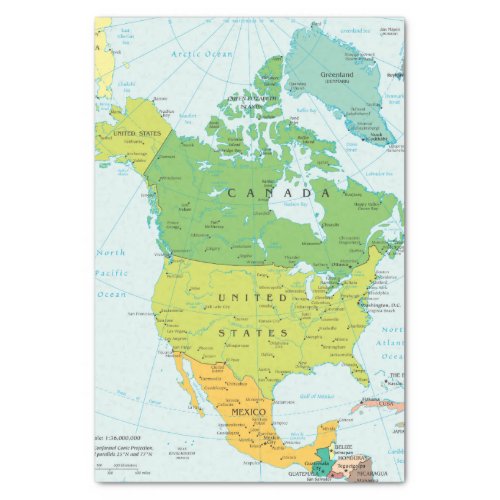 Map of North_America Tissue Paper