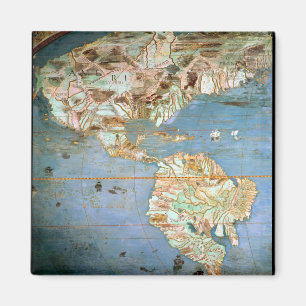 Map of North and South America Magnet