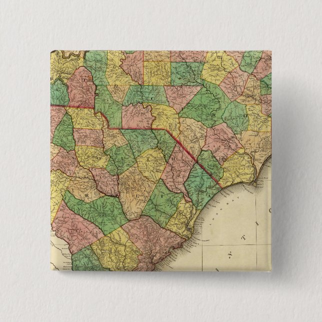 Map of North and South Carolina Button (Front)