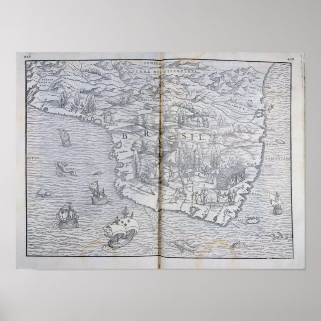 Map of North-eastern Brazil Poster (Front)