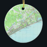 Map of North Myrtle Beach South Carolina (1990) Ceramic Ornament<br><div class="desc">This is a map of North Myrtle Beach South Carolina originally produced in 1990.</div>