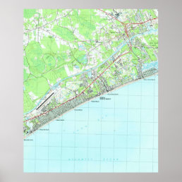 Map of North Myrtle Beach South Carolina (1990) Poster