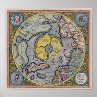 Map of North Pole / Hyperborea Poster