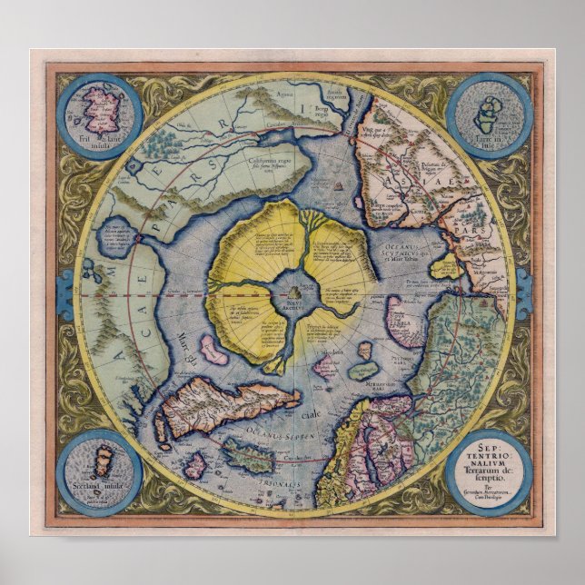 Map of North Pole / Hyperborea Poster (Front)