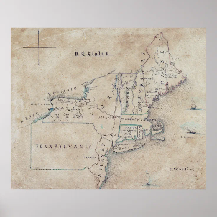 MAP of NORTHEAST UNITED STATES - Map Of Northeast United States By James Whistler Poster R4831e1ba86be4681a9859750e11812a3 Z2r8k 8byvr 736.webp
