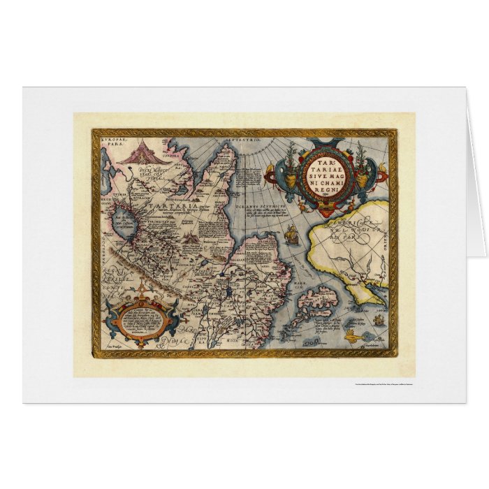 Map of Northern Asia by Abraham Ortelius 1603 Cards