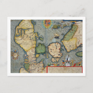 Map of Northern Europe, from 'Civitates Orbis Terr Postcard