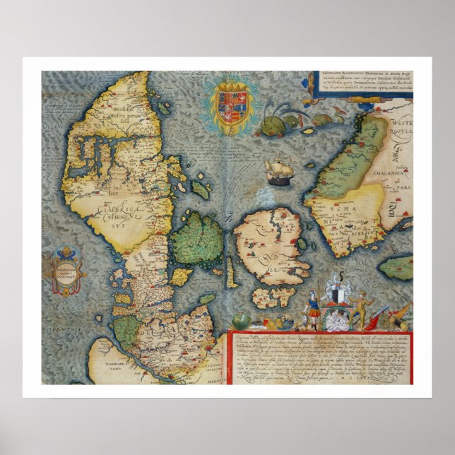 Map of Northern Europe, from 'Civitates Orbis Terr Poster (Front)