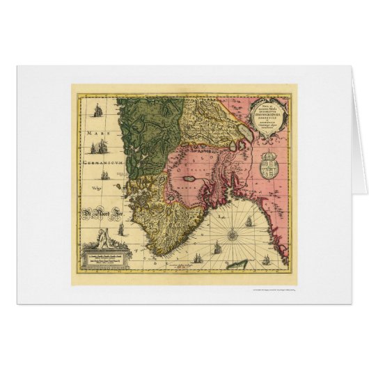 Map of Norway by Jan Jansson 1650 (Front Horizontal)