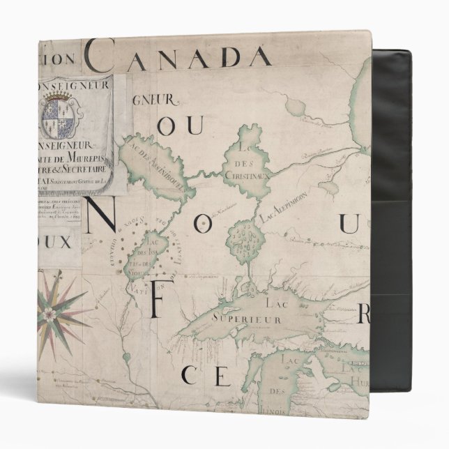Map of Nouvelle-France  1699 3 Ring Binder (Front/Inside)
