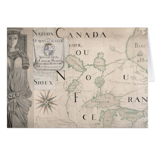 Map of Nouvelle-France  1699 Cards (Front Horizontal)