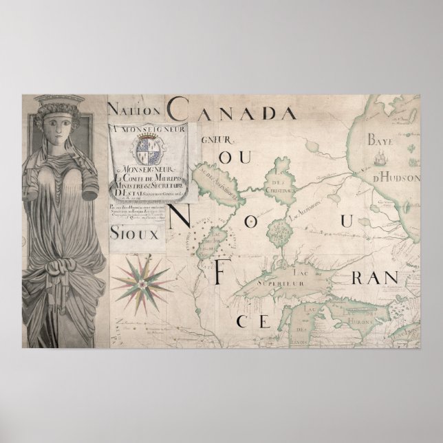 Map of Nouvelle-France  1699 Poster (Front)