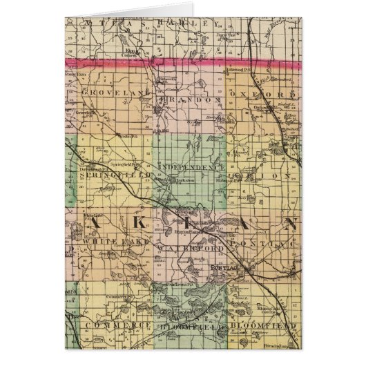 Map of Oakland County, Michigan Cards (Front)