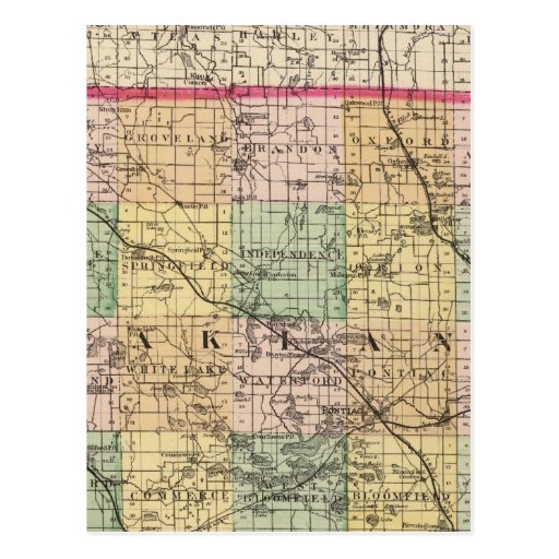 Map of Oakland County, Michigan Postcard | Zazzle