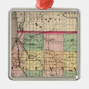 Map of Oceana County, Michigan Metal Ornament