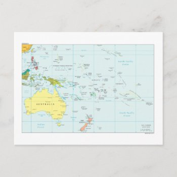 Map Of Oceania Postcard by Bloemmie29 at Zazzle