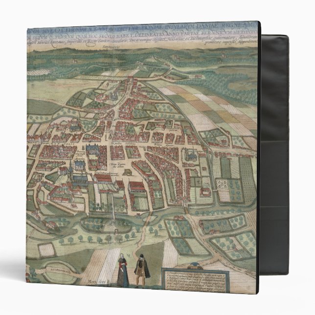Map of Odense, from 'Civitates Orbis Terrarum' by 3 Ring Binder (Front/Inside)