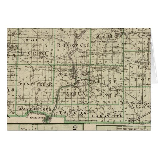 Map of Ogle County, Polo and Oregon Cards (Front Horizontal)