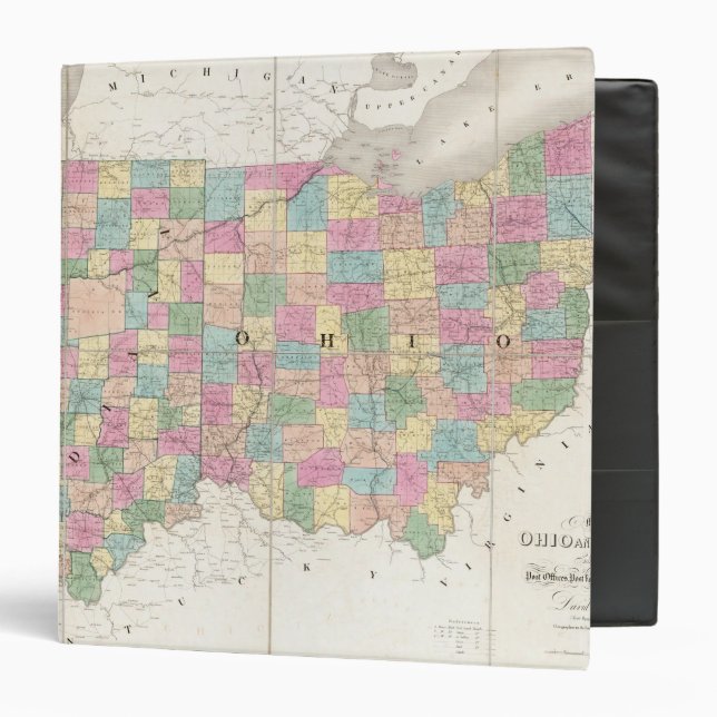 Map of Ohio And Indiana 3 Ring Binder (Front/Inside)