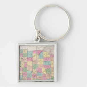 Map of Ohio And Indiana Keychain