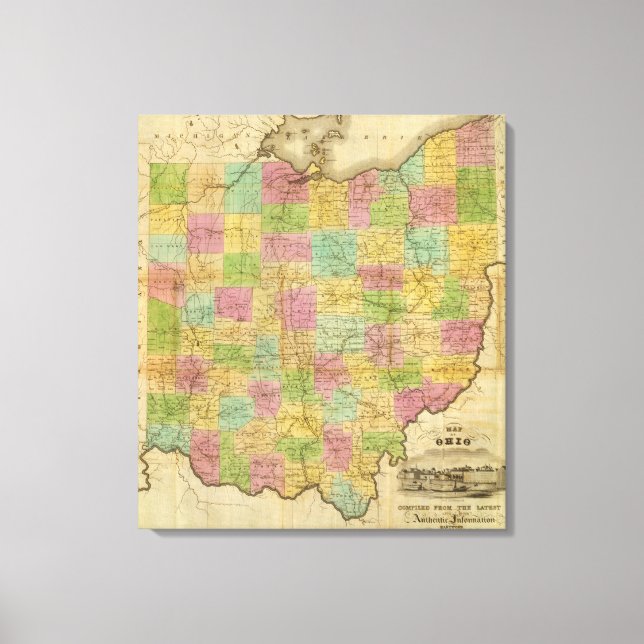 Map of Ohio Canvas Print (Front)